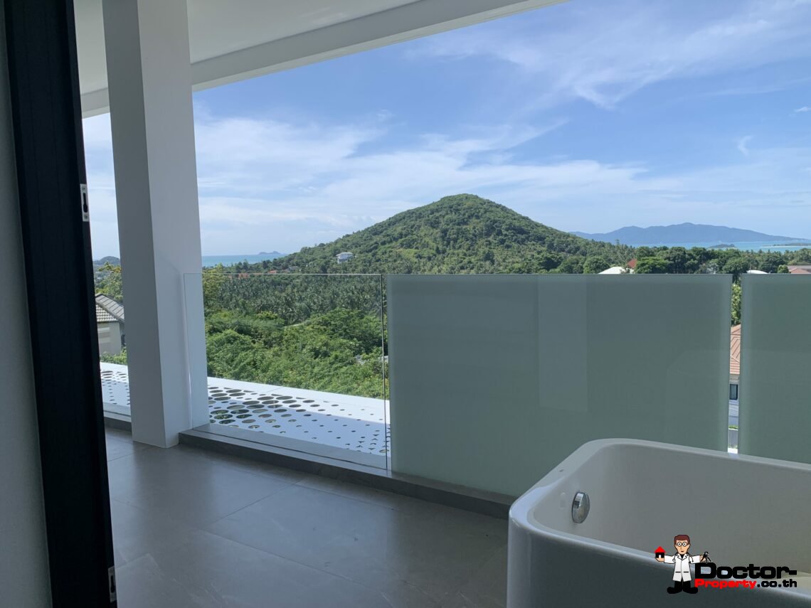 Newly Built 3 Bed Modern Sea view Villa – Chaweng, Koh Samui – For Sale